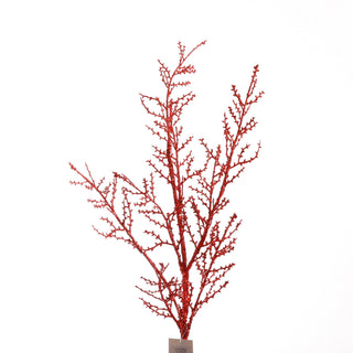 33" TWIG BRANCH GLITTERED-Red