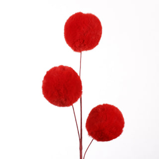 29" Red PomPom Stem 10#