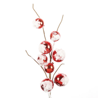 RED BALL BRANCH WITH SNOW 24"