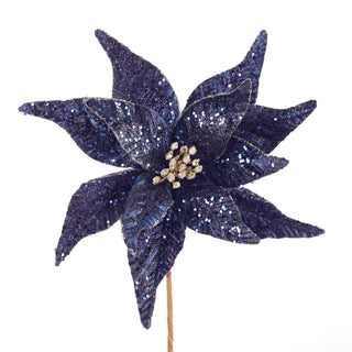 12.5" MIDNIGHT BLUE POINSETTIA
