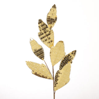 30" GOLD MIRRORED LEAF SPRAY