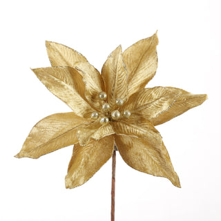 20" Gold Poinsettia Spray