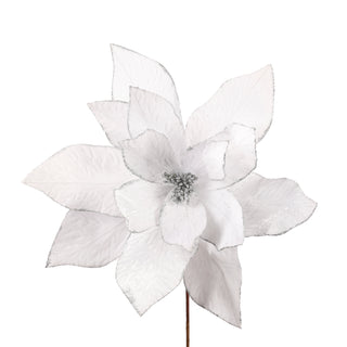 23.5" XL WHITE POINSETTIA WITH STEM