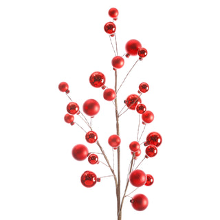 RED BALLS BRANCH STEM 30"