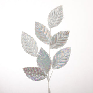 27.5" WHITE RAINBOW LEAF SPRAY