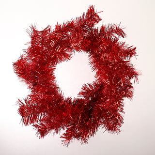 CHRISTMAS TINSEL WREATH DIA 22" Color Red