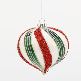 5"ONION ORNAMENT-RED WHITE GREEN