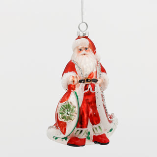 6.3"x4"GLASS SANTA ORN