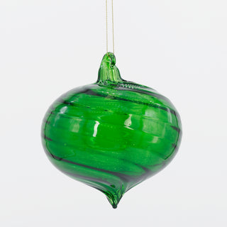 5" D THICK STRIPED GLASS ONION ORN