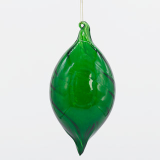 5" D THICK STRIPED GLASS DOUBLE POINT ORN