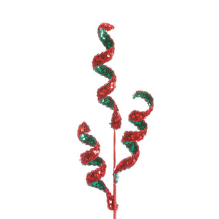 29" RED/GREEN CURLY STEM