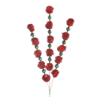 28" CHRISTMAS POMPOM STEMX3
