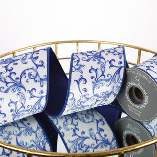 4" DIGITAL PRINT ON VELVET WITH BLUE DUPION BACK RIBBON (lx23-49)