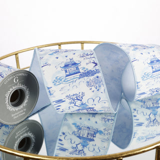 4" X 5 YD DIGITAL PRINT ON DUPION WITH LT BLUE DUPION BACK RIBBONPREORDER: