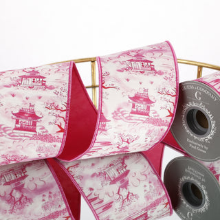 4" DIGITAL PRINT ON WHITE DUPION WITH PINK SATIN BACK RIBBON