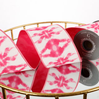 4" DIGITAL PRINT ON DUPION WITH FUCHSIA PINK DUPION BACK RIBBON