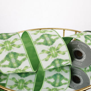 4" DIGITAL PRINT ON DUPION WITH LT GREEN DUPION BACK RIBBON