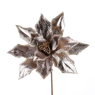 13" GREY POINSETTIA STEM