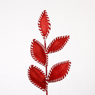 25" RED/WHITE LEAF SPRAY