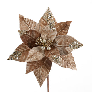 17.5" BROWN POINSETTIA