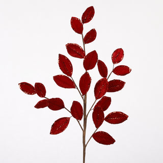 25.5" RED ELIAGNUS RED  BEADS/GLITTER SPRAY