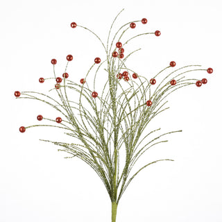 Glittered Christmas Stem Color Gr/Rd