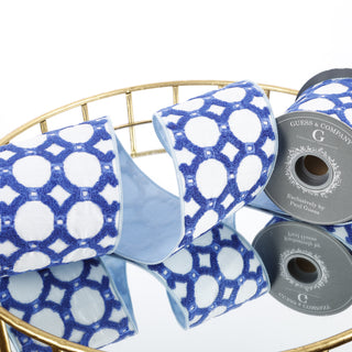 4" EMB ON WHITE DUPION WITH LT BLUE DUPION BACK