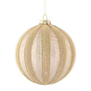 5" D GLASS BALL ORN-CHAMPAGNE