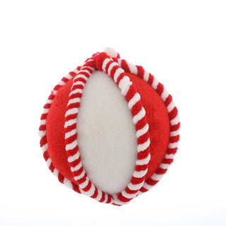 4" RED/WHITE PEPPERMINT BALL