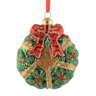 4" D GLASS Wreath ORN