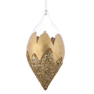 D 5"GLASS BALL/ONION /DOUBLE POINT ORN,3 ASST