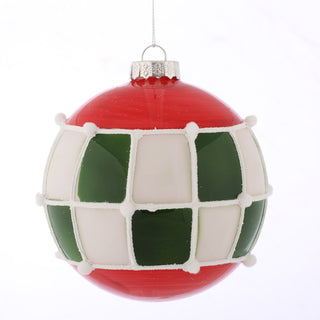 D 5" GLASS BALL GREEN Check ORN