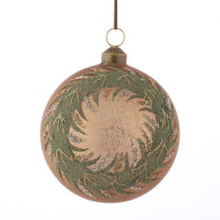 5" GLASS BALL ORN WITH WREATH