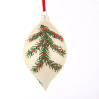 5" D GLASS DOUBLE POINT ORN