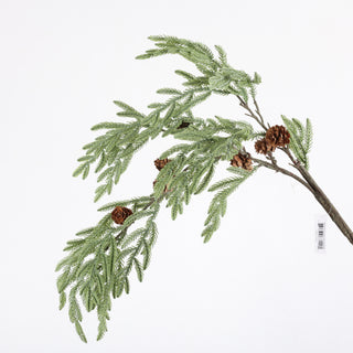 34" CYPRESS  PINE CONE BRANCH-LT GRN