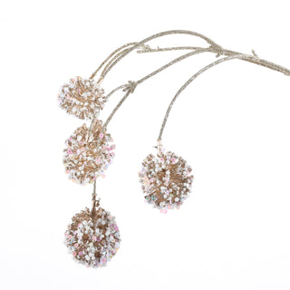 25" SEQUIN BEAD BALL SPRAY-WHITE