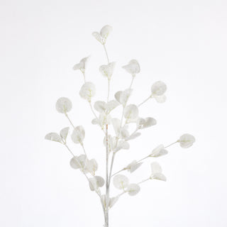 30" FLOCKED EUCALYPTUS SPRAY-WHITE