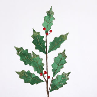 23" VELVET HOLLY SPRAY-RED GRN
