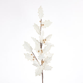31.5" HOLLY BERRY SPRAY-IVORY W/GOLD