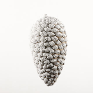 10" SNOWFALL PINECONE ORN-WHT NAT
