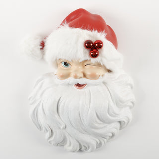 13" RESIN SANTA WALL DÉCOR-RED WHT
