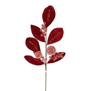 25.5IN Velvet Berry Spray, Red
