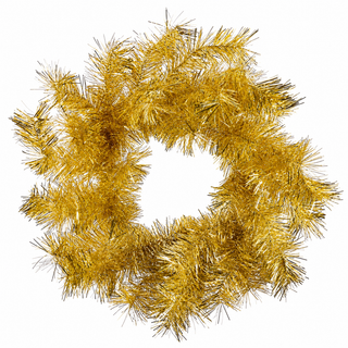 CHRISTMAS TINSEL WREATH DIA 22" Color Gold