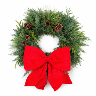 28" Gathered Greens Real Touch Wreath SHIPS 7/1/2026