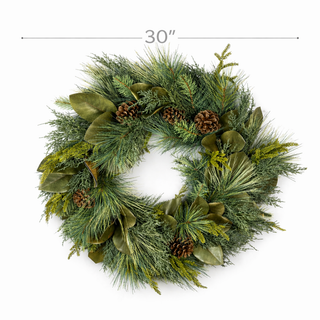 30" Home for Christmas with Magnolia Real Touch Wreath SHIPS 7/1/2026