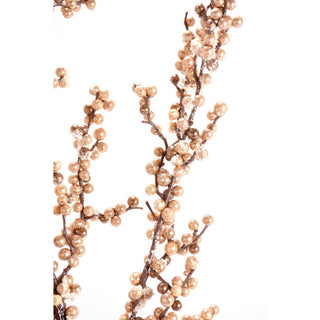 35IN Frosted Ilex Berry Spray, Soft Gold