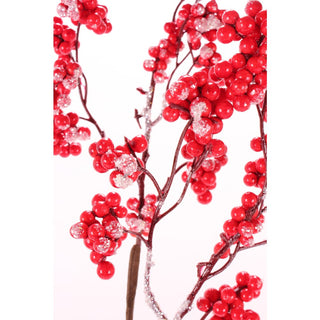 32IN Pod Leaf Frosted Spray, Red