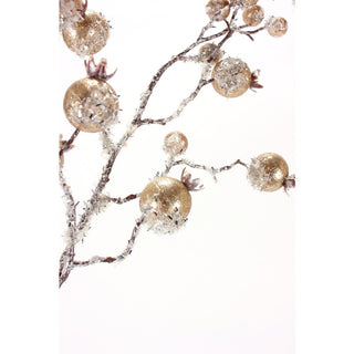 38IN Gilded Frosted Crabapple Spray, Champagne