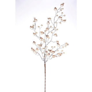 38IN Gilded Frosted Crabapple Spray, Champagne