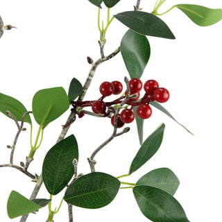 32IN Berry Leaves Spray, Green Red